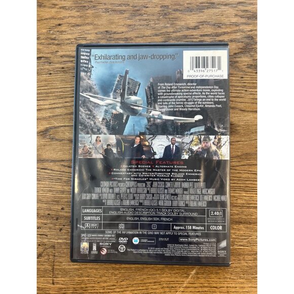 2012 DVD 2009 Action Adventure Sci-Fi John Cusack Chiwetel Ejiofor Pre-Owned - Picture 2 of 4